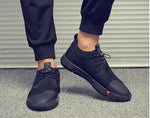 Men's sneakers made of genuine leather with laces