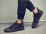 Men's sneakers made of genuine leather with laces