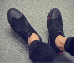 Men's sneakers made of genuine leather with laces