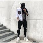 New fashionable pants with front pockets and carabiner bands