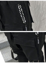 New fashionable pants with front pockets and carabiner bands