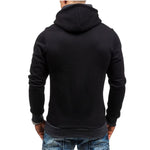Men's fashion sweater with a hood and a crochet zipper