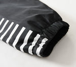 Windbreaker Men Stripe Trench Long Sleeves Zip