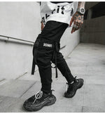 Street pants with ribbons