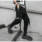Street pants with ribbons