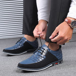 Leather shoes with laces