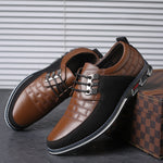 Leather shoes with laces
