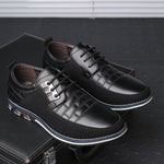 Leather shoes with laces
