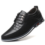 Leather shoes with laces