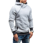 Men's fashion sweater with a hood and a crochet zipper