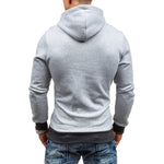 Men's fashion sweater with a hood and a crochet zipper