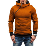 Men's fashion sweater with a hood and a crochet zipper