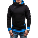 Men's fashion sweater with a hood and a crochet zipper