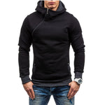 Men's fashion sweater with a hood and a crochet zipper