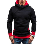Men's fashion sweater with a hood and a crochet zipper