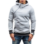 Men's fashion sweater with a hood and a crochet zipper