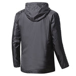 Windbreaker Men Stripe Trench Long Sleeves Zip