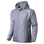 Windbreaker Men Stripe Trench Long Sleeves Zip