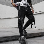 Street pants with ribbons