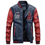 New leather men's baseball jacket