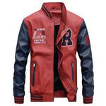 New leather men's baseball jacket