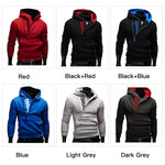 Men's sweatshirt with a hood and a print on the collar